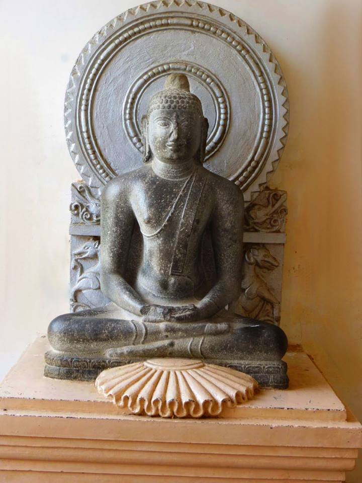 Ancient Buddha statue from Madagaram village, Thanjavur district, Tamil Nadu. Now in Thanjavur Art Gallery.