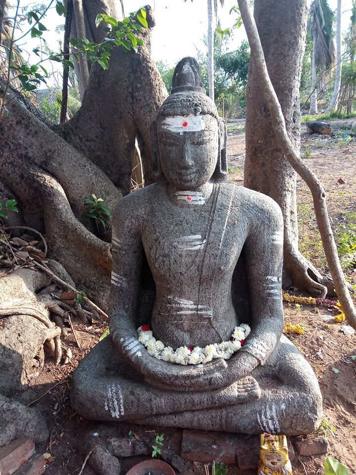 Ancient Buddha statue at Pushpavanam, Nagapattinam district, Tamil Nadu.