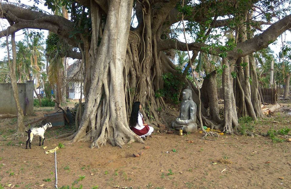 Ancient Buddha statue at Pushpavanam, Nagapattinam district, Tamil Nadu. - Buddhism in Pushpavanam