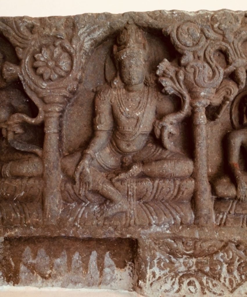 Avalokitesvara in the Buddha and Bodhisattva Panel from ancient Buddha Vihara, Balligavi, Karnataka